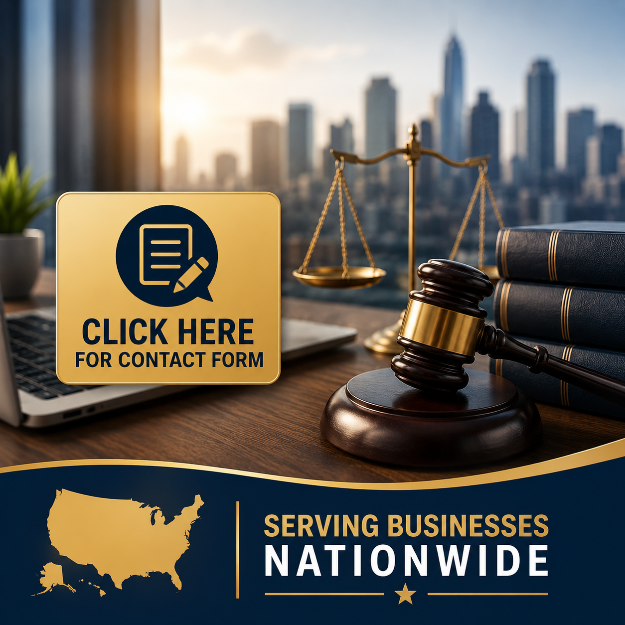 Serving Businesses Nationwide | Merchant Cash Advance Defense Support MCA Defense Net image showing legal symbols and a nationwide services banner for businesses seeking merchant cash advance defense assistance